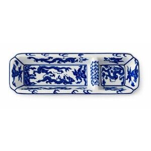 Chinese Porcelain Republic Period Blue & White Dragon Ink Stand / Brush Rest Jin